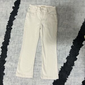 Madewell Mid-Rise Kickout Jeans Size 26P | Cream Cropped Flare Petite Denim